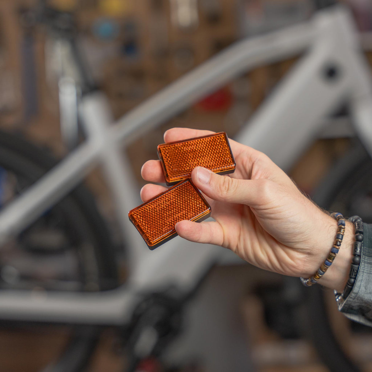 Paire de catadioptres orange Fourche Suspendue universel - Stromer