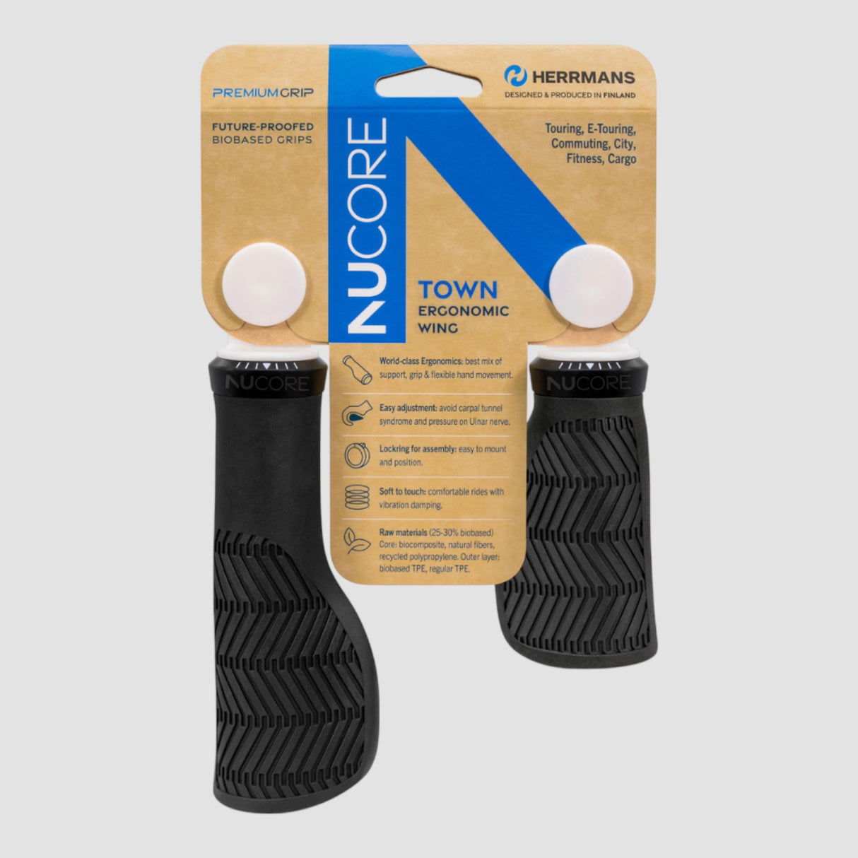 Poignées HERRMANS "Nucore Town" pour commande tournante Nexus Revoshift, Nuvinci, Enviolo, Pinion, Rohloff