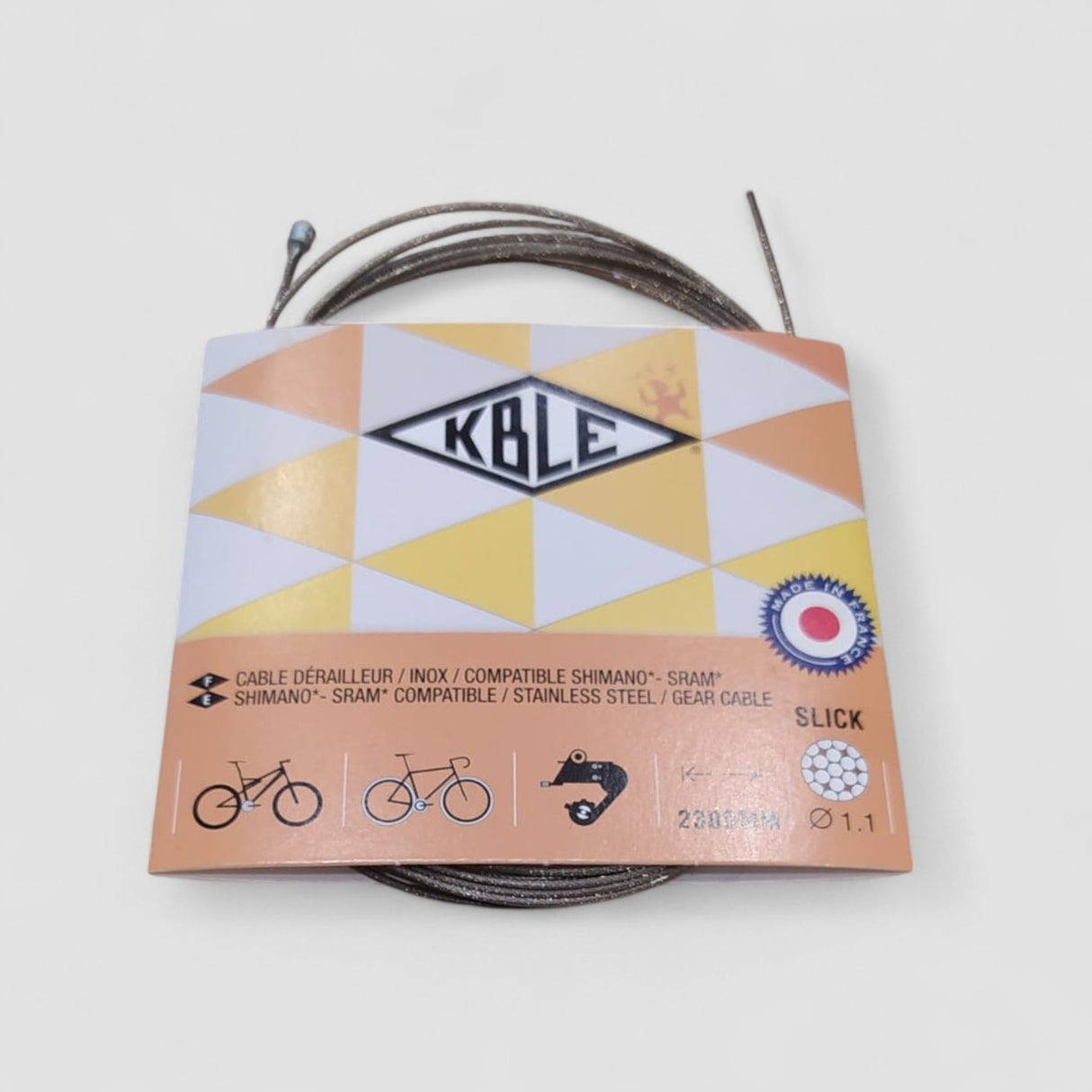 Câble dérailleur inox slick (2m30) - Transfil