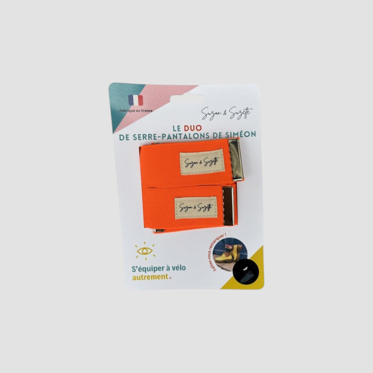 Ein Paar Hosenklammern in NEONORANGE – Suzon & Suzette