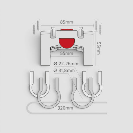 Lenkeradapter Ø 22-31.8mm - KLICKFIX